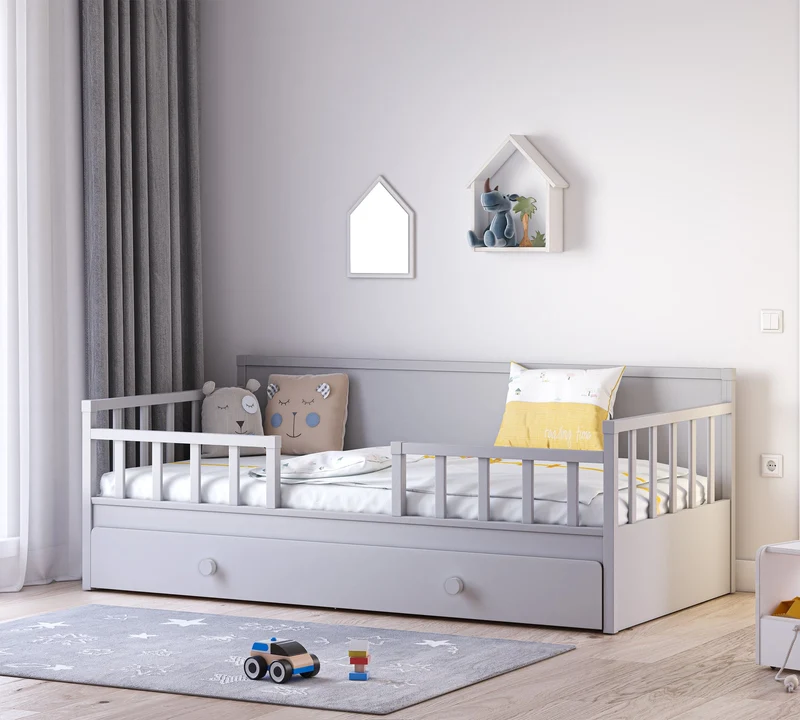Letto Daybed Crema con Sponde (Senza Tetto) - 100x200 cm