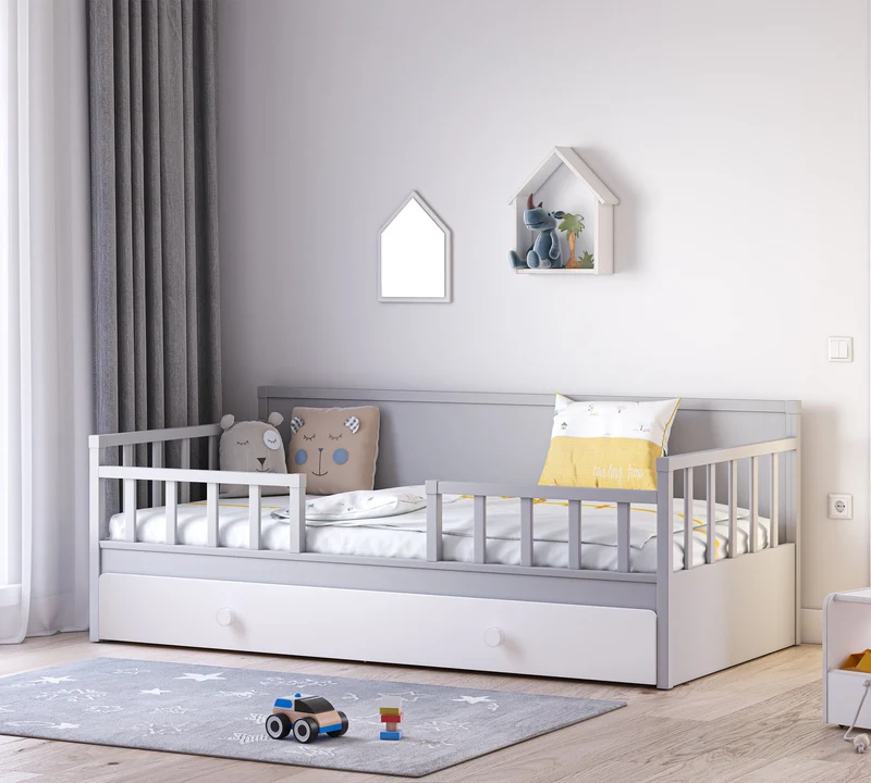 Letto Daybed Crema con Sponde (Senza Tetto) - 100x200 cm