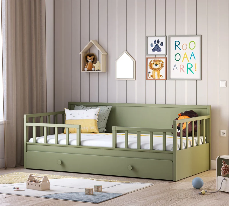 Letto Daybed Crema con Sponde (Senza Tetto) - 100x200 cm