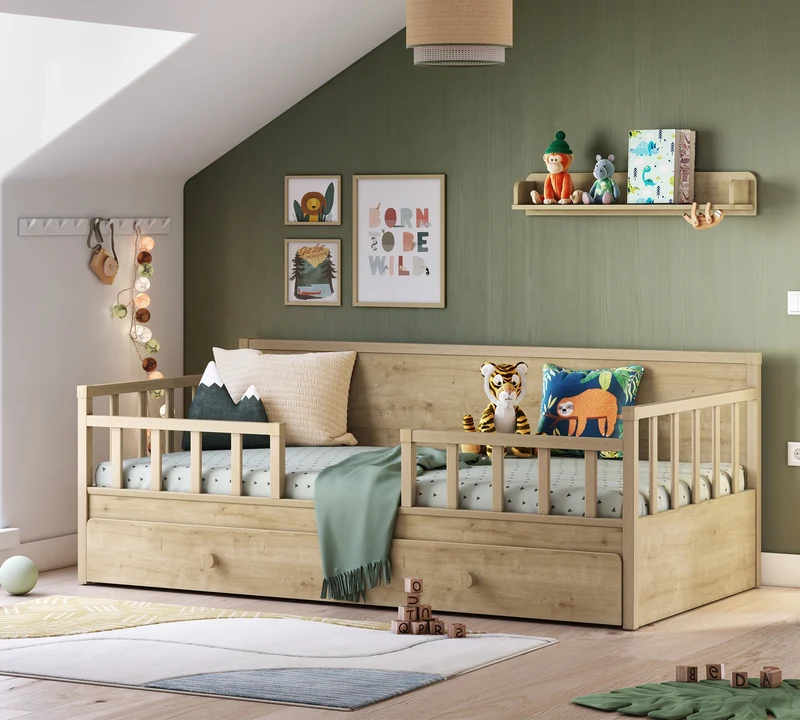 Letto Daybed Crema con Sponde (Senza Tetto) - 100x200 cm