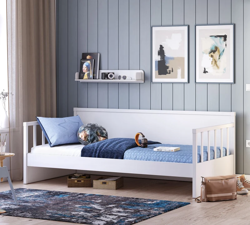 Letto Daybed Crema con Sponde (Senza Tetto) - 100x200 cm