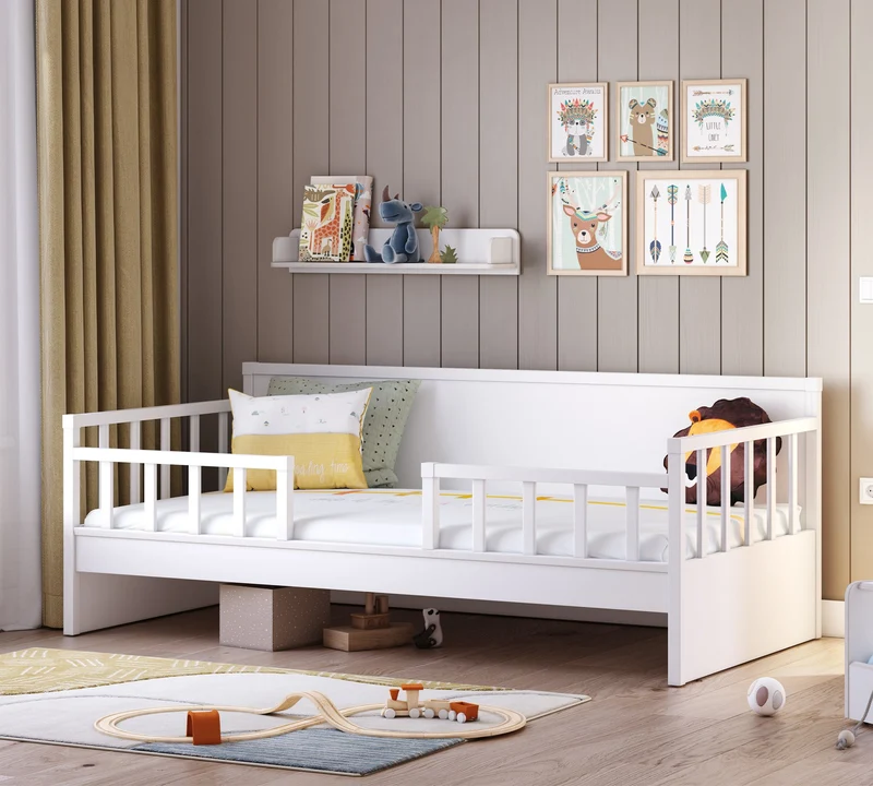 Letto Daybed Crema con Sponde (Senza Tetto) - 100x200 cm