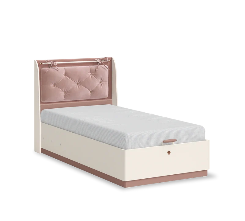 Letto Con Contenitore Elegance 100x200 Cm - Soluzione Pratica Di Stoccaggio Fino A 130 Kg