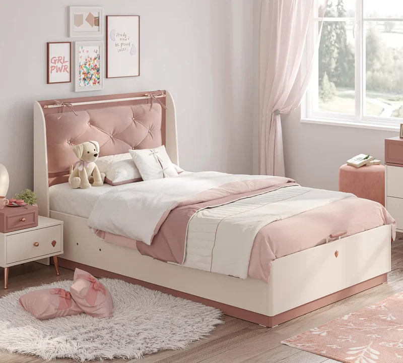 Letto Con Contenitore Elegance 100x200 Cm - Soluzione Pratica Di Stoccaggio Fino A 130 Kg