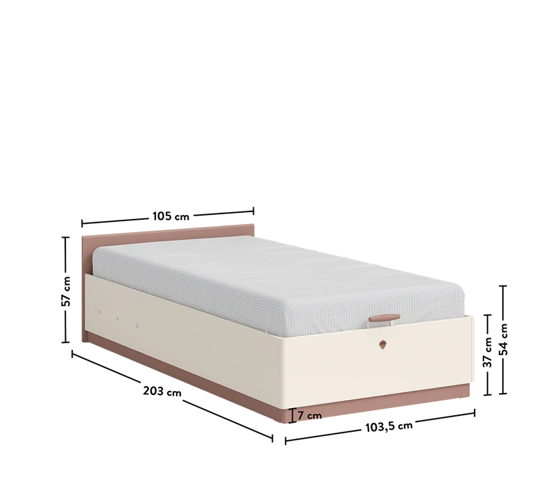 Letto Con Contenitore Elegance 100x200 Cm - Soluzione Pratica Di Stoccaggio Fino A 130 Kg