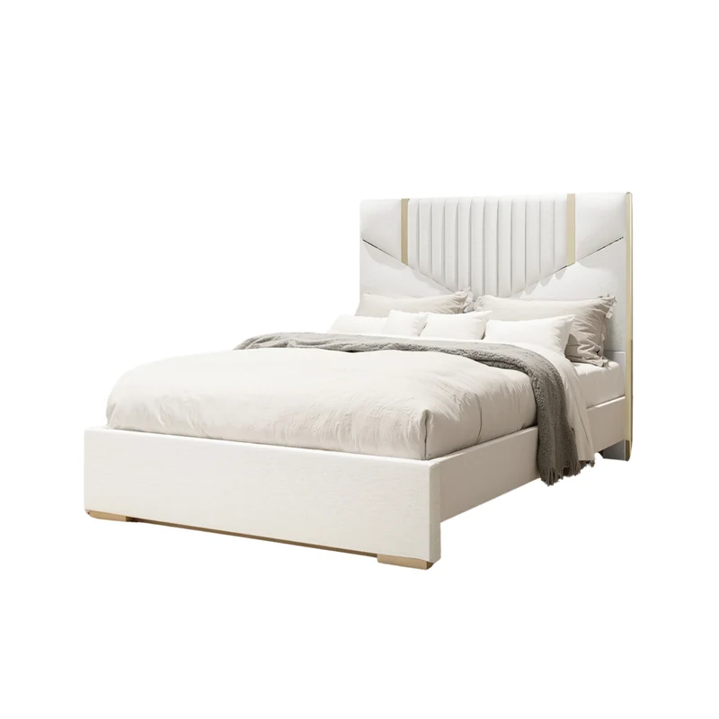 Cama Santana 1.00 Champaña, Beige Perla