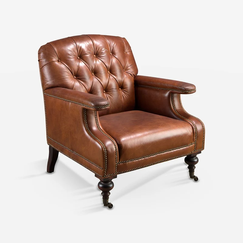 Chester armchair in cognac brown leather