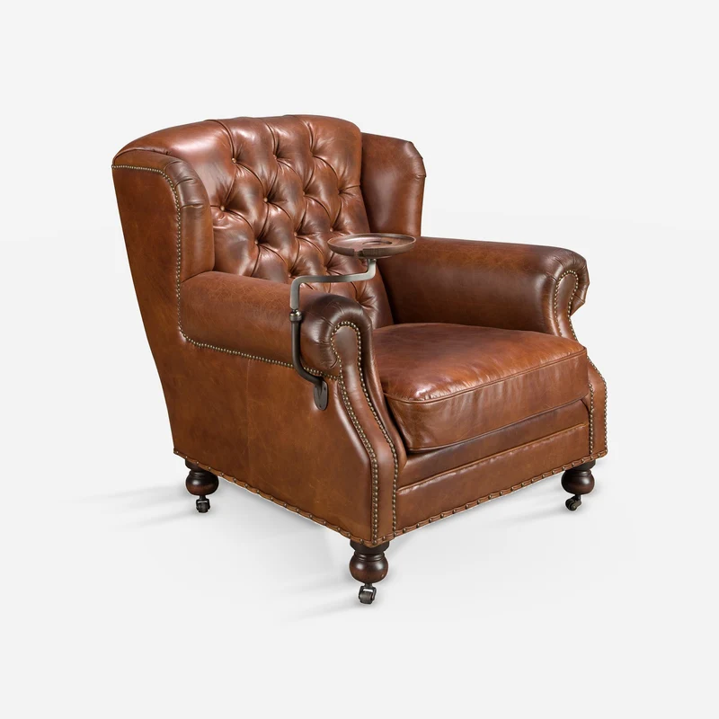 Chester armchair in cognac brown leather