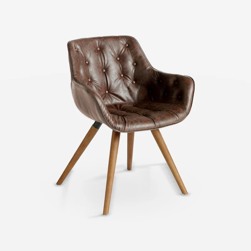 Chocolate brown leatherette chair