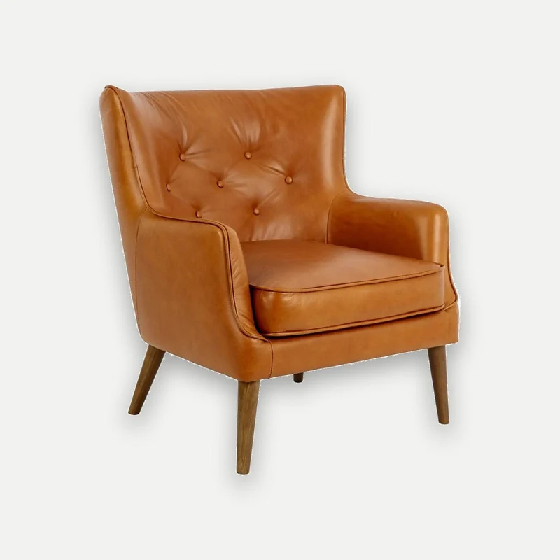 Brown leather Chester armchair