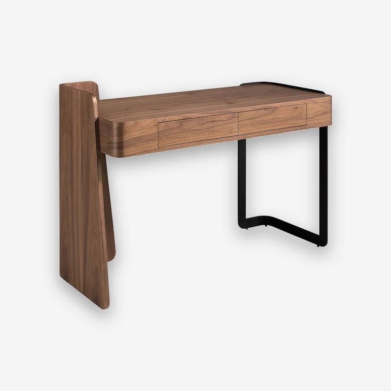 Walnut and black epoxy steel desk