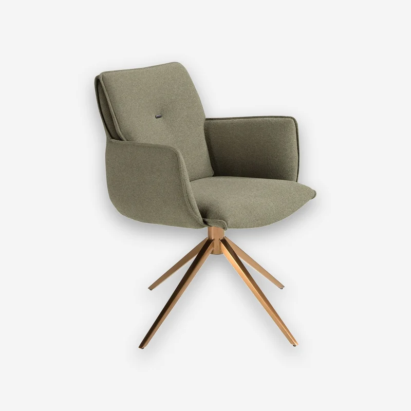 Swivel chair olive green fabric