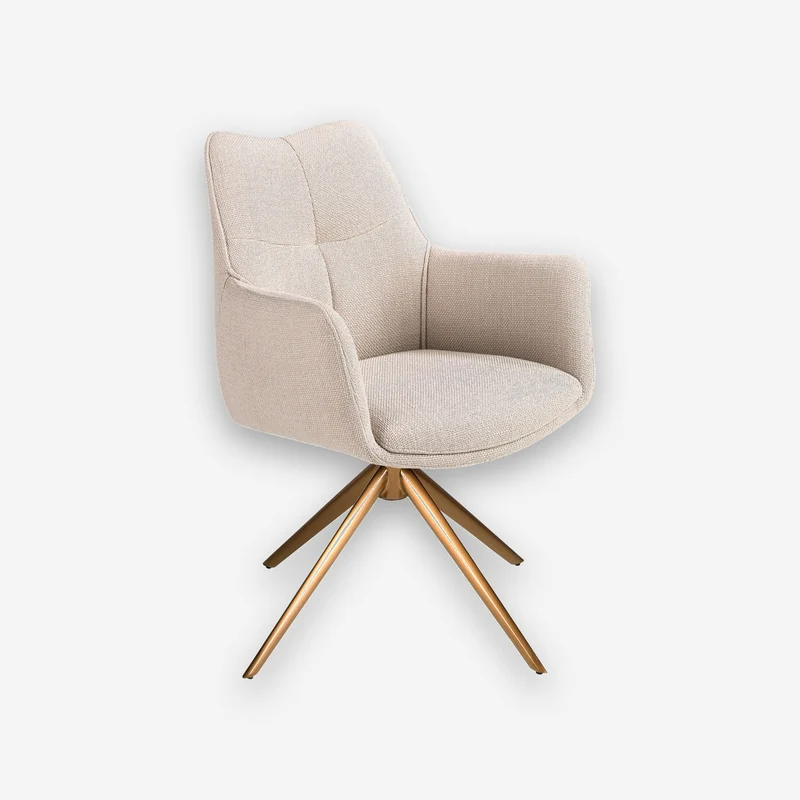 Swivel chair, cream fabric