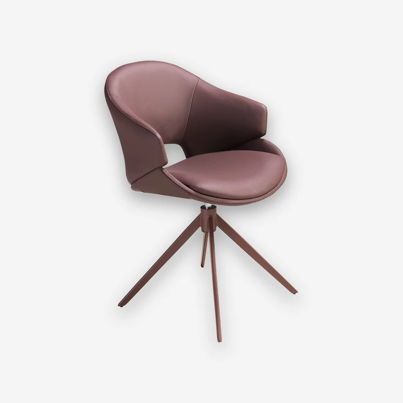 Swivel chair, copper brown faux leather