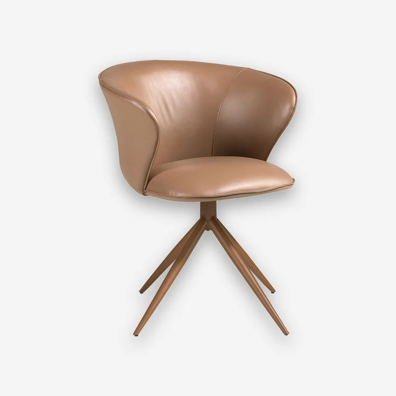 Camel faux leather swivel chair