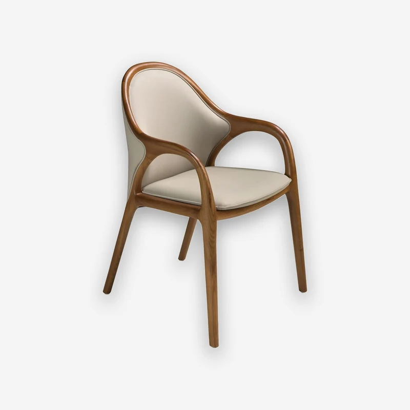 Sand faux leather chair