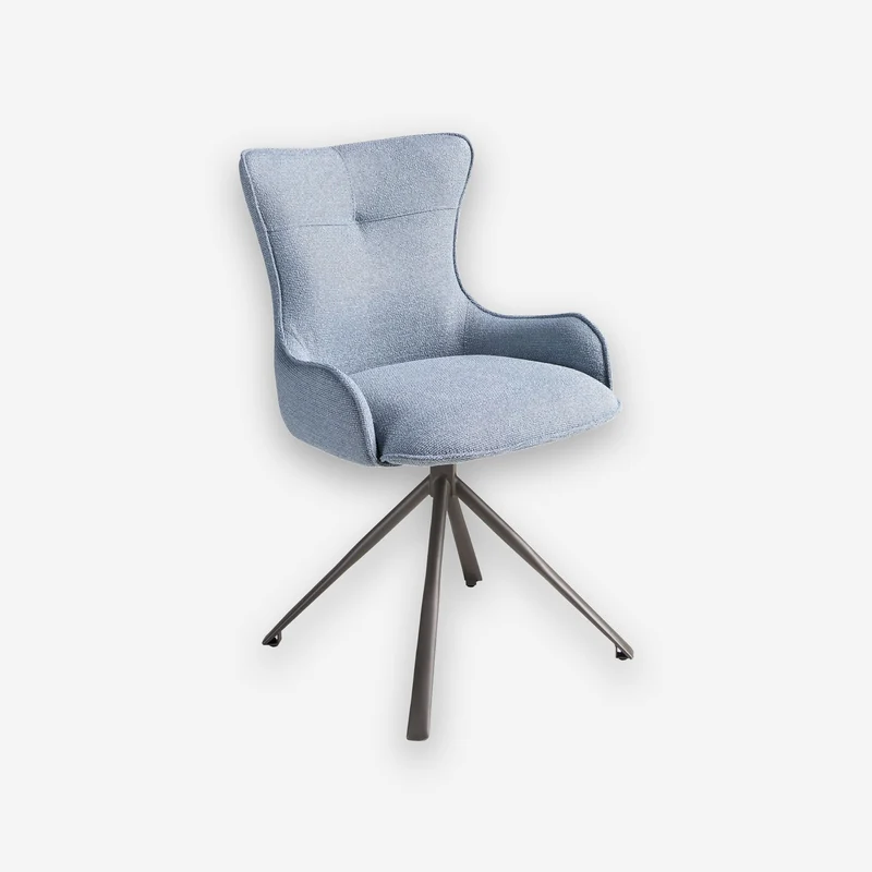 Blue fabric swivel chair