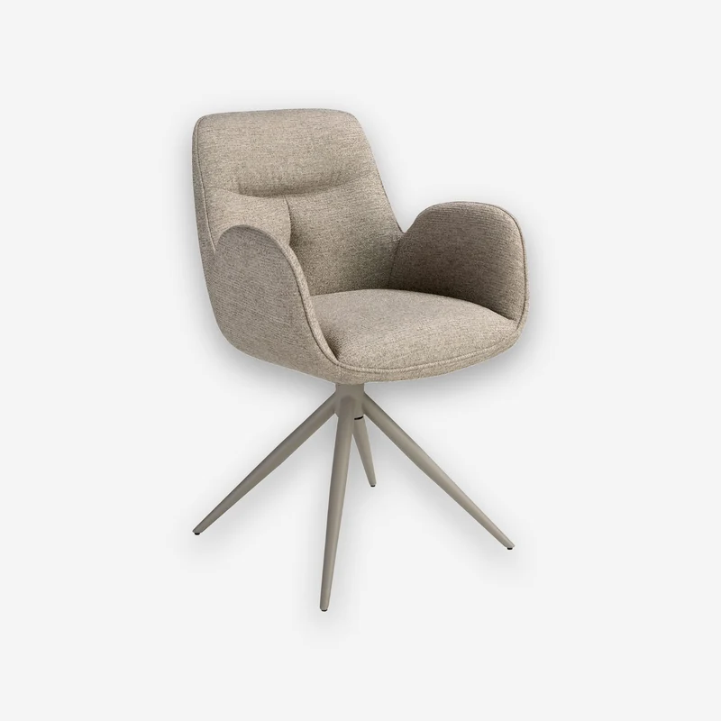 Beige fabric swivel chair