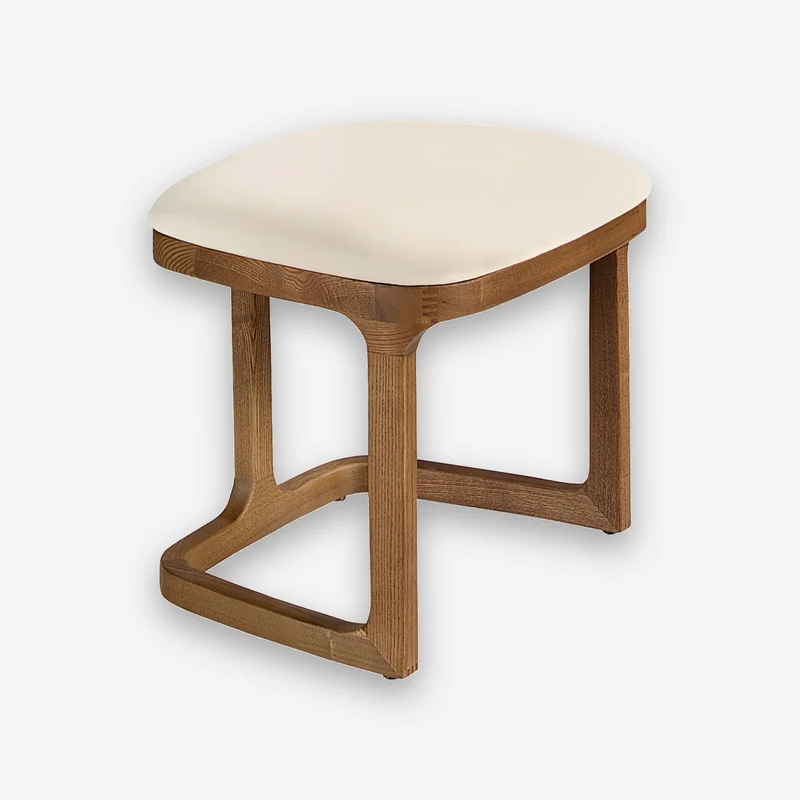 Sand faux leather stool