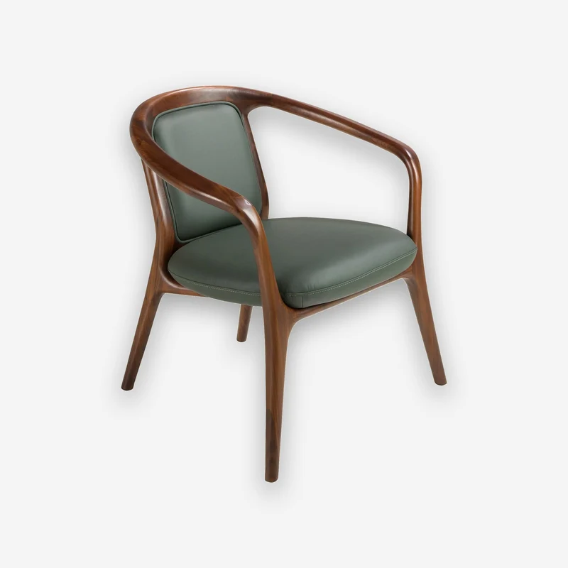 Dark green faux leather armchair