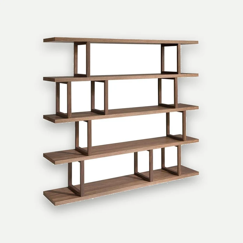Walnut rectangular shelving unit