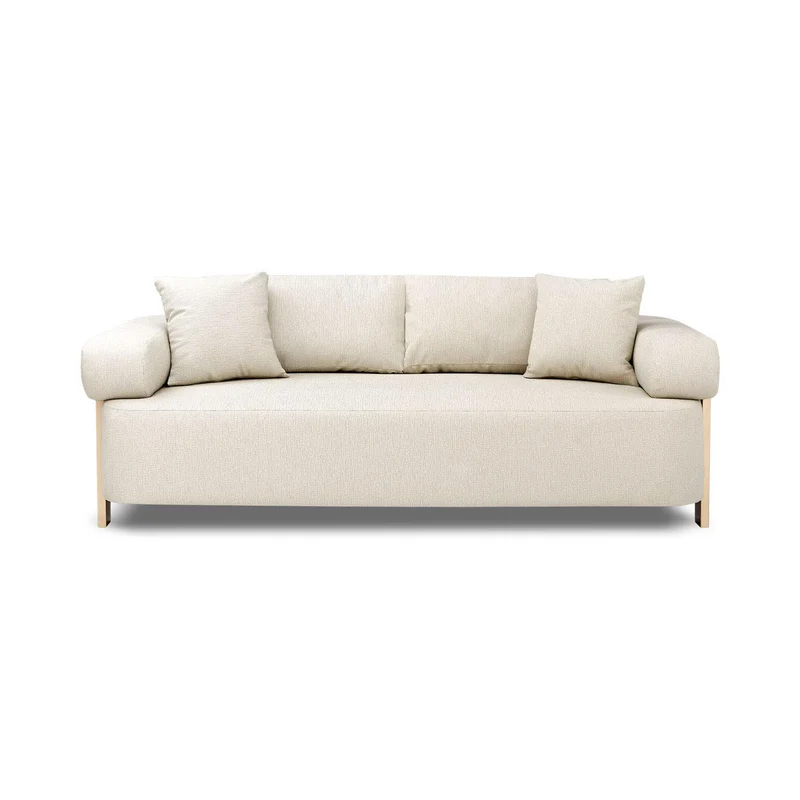 Sofa 3 Puestos Sabina Eurolino Genova Crema, Champaña.
