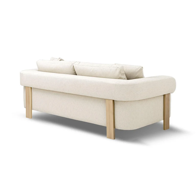 Sofa 3 Puestos Sabina Eurolino Genova Crema, Champaña.