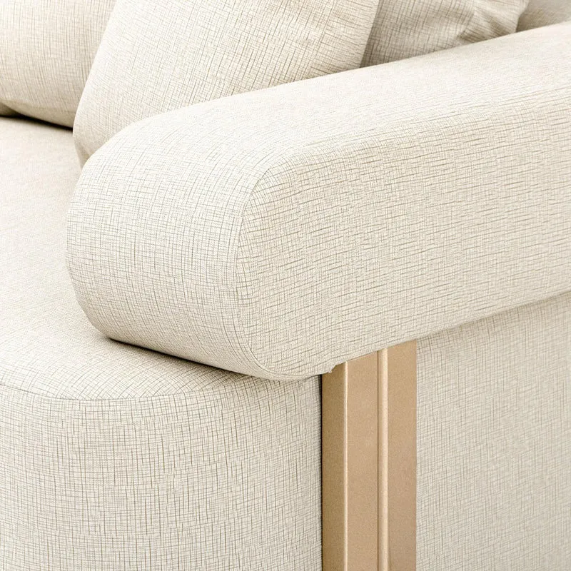 Sofa 3 Puestos Sabina Eurolino Genova Crema, Champaña.