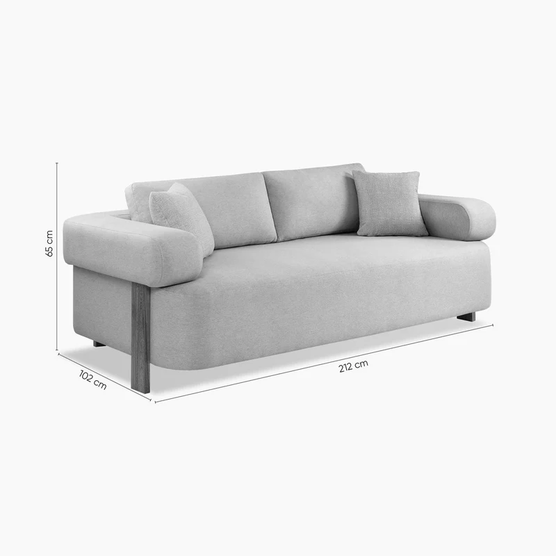 Sofa 3 Puestos Sabina Eurolino Genova Crema, Champaña.