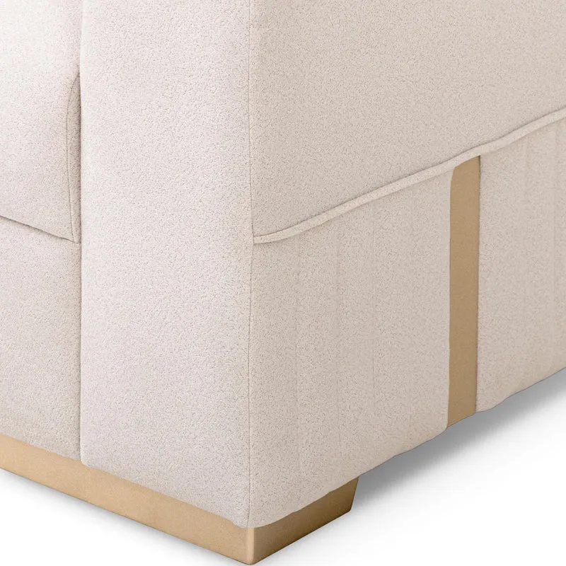 Sofá 3 Puestos Napoli Velvet Serena Crema, Champaña