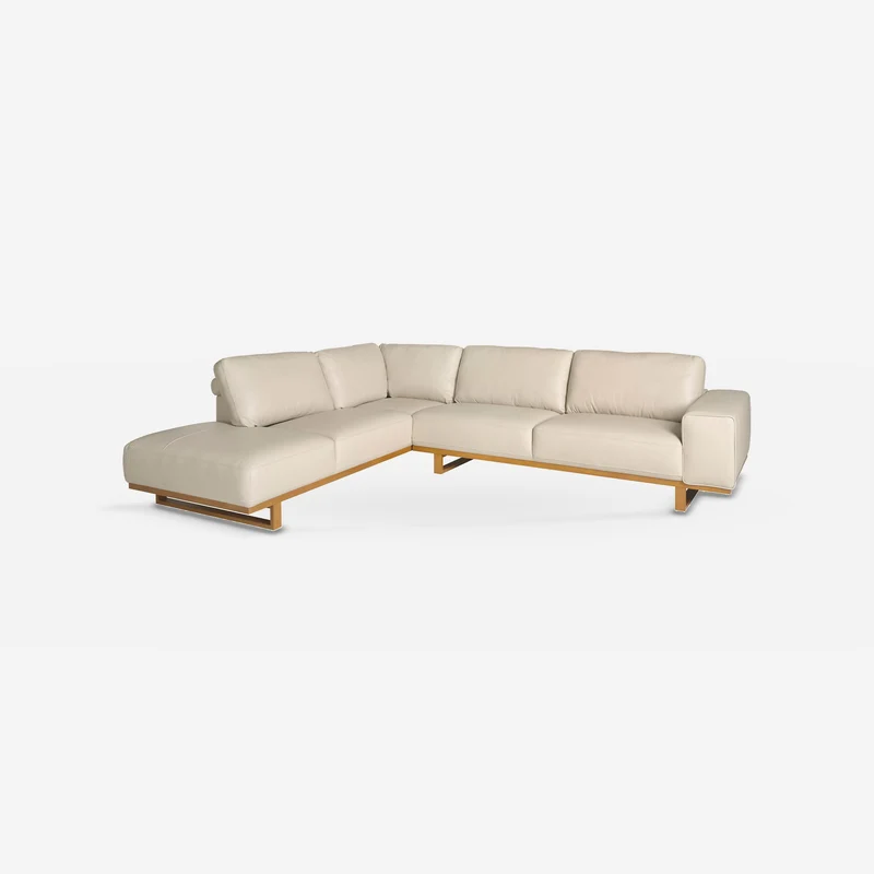 Left corner sofa in sand leather