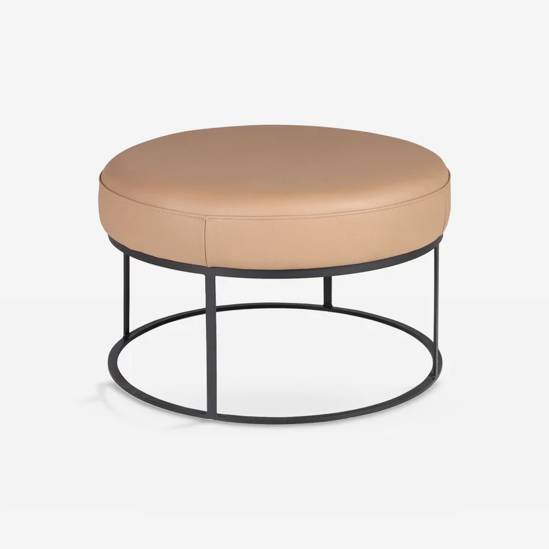 Brown leather stool