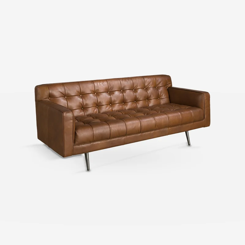 2-seater Chester sofa in dark brown leather