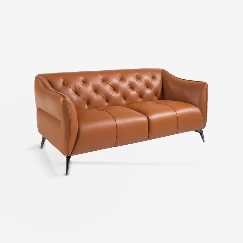 2-seater Chester sofa in brown leather