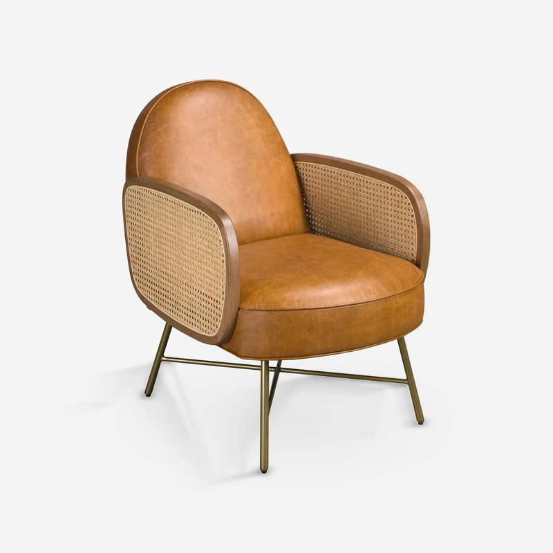 Brown leather armchair