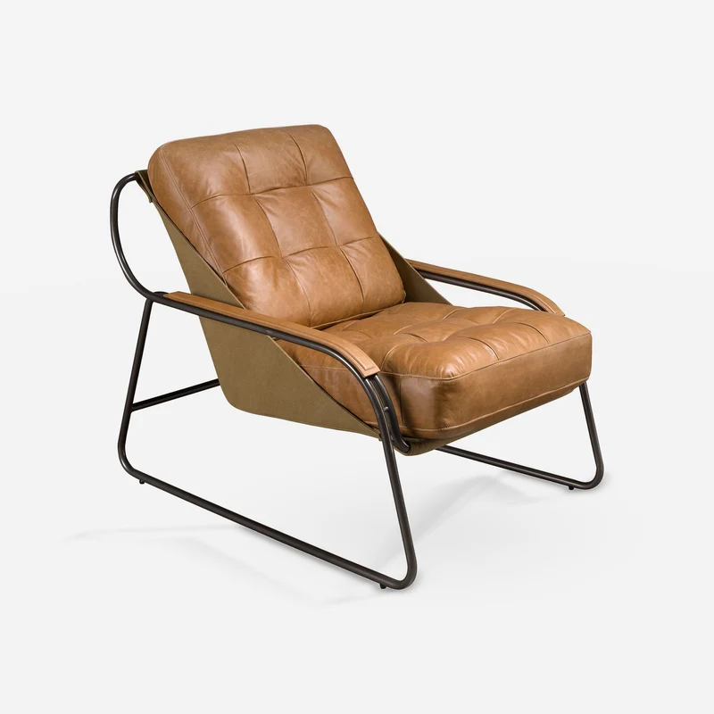 Brown leather armchair
