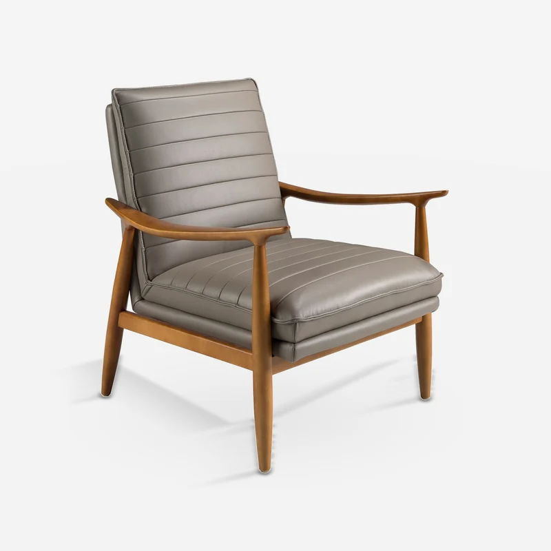 Dark grey leather armchair