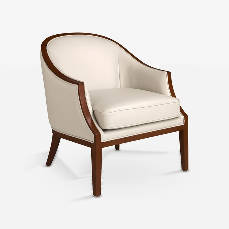 Sand leather armchair