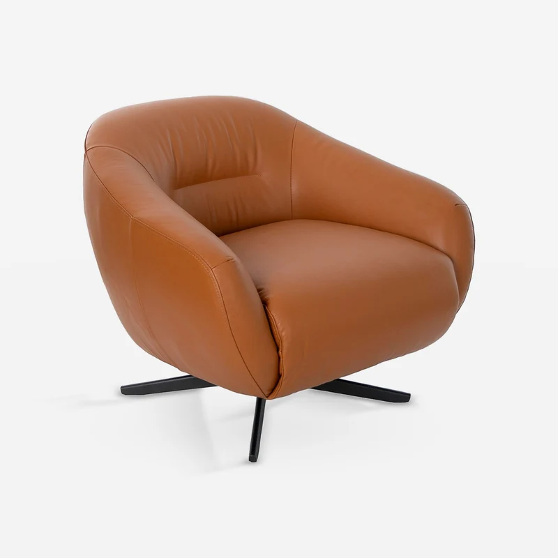 Brown leather swivel chair