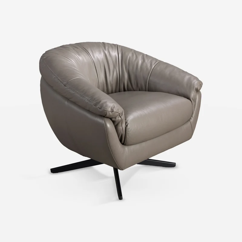 Grey leather swivel chair