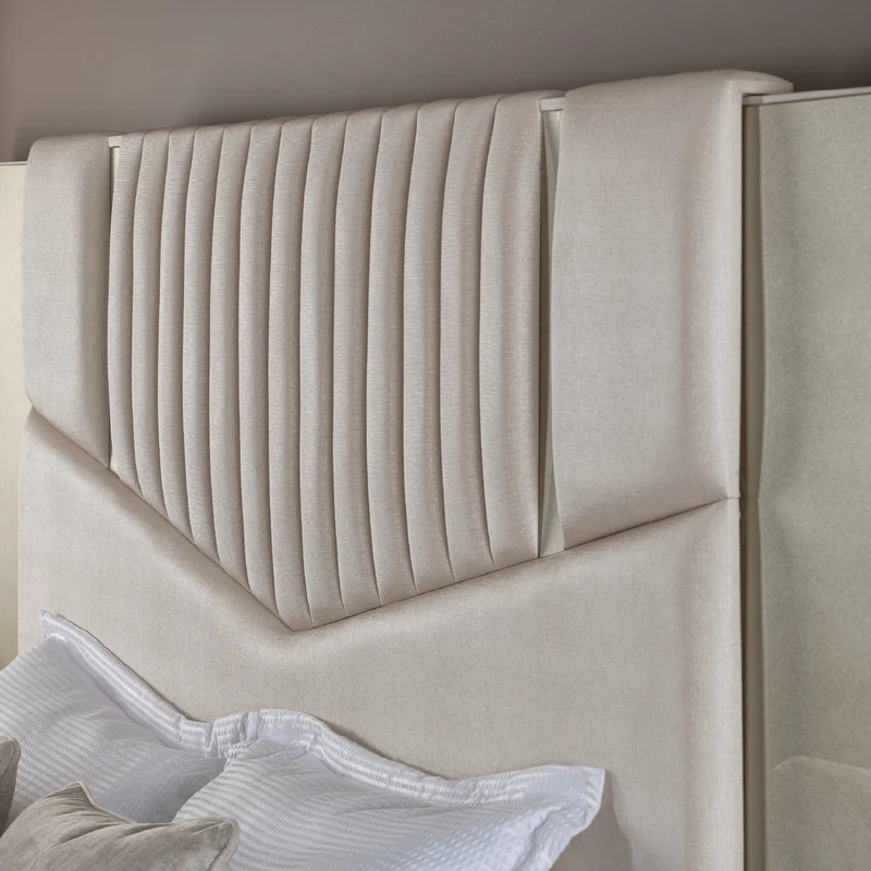 Combo Cama Queen Sabina Off White, Champaña, Beige + Colchón Silenzio Deluxe Pillow Top