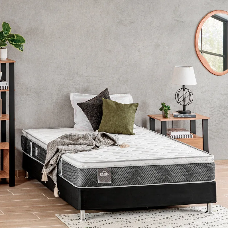 Combo Colchón Doble Berlin Pillow Top + Somier Par (Garantía 9 años) + 2 Almohadas