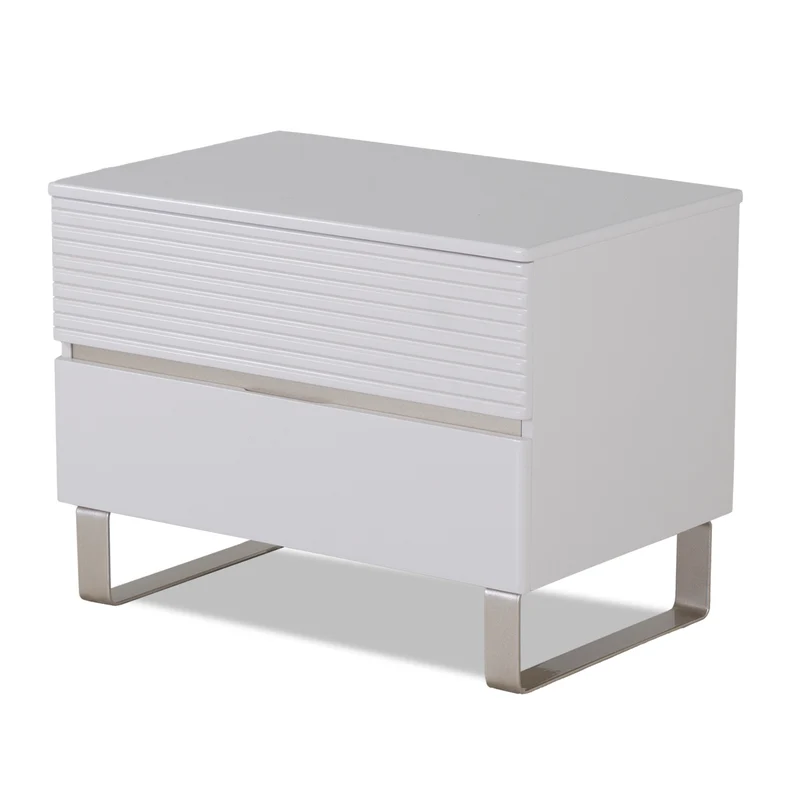 Mesa de Noche Serrat Off White, Champaña