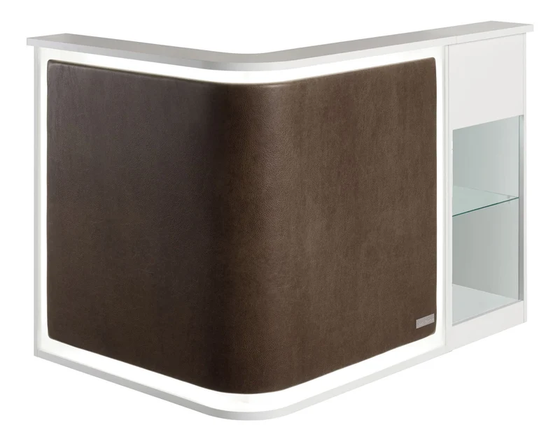 Salondesign24 Empfangstheke Corner mit Vitrine
