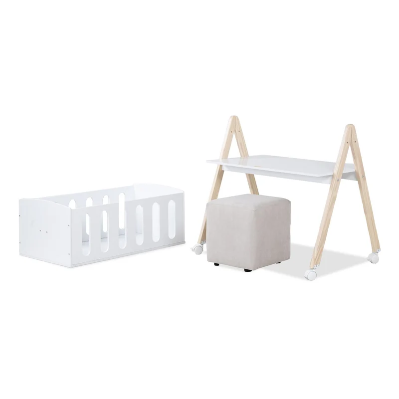 Juguetero Ziam 92X90X60 Blanco, Natural Funcional