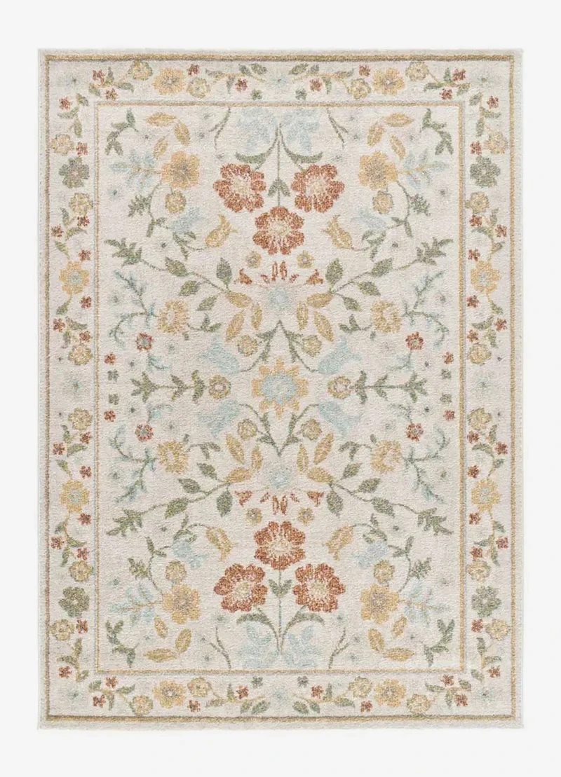 Samara 54587 rug in floral style, multicolour
