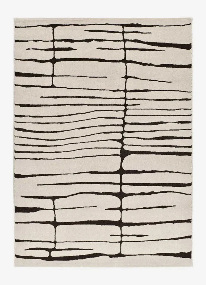 Retro 13019 rug in modern style, white