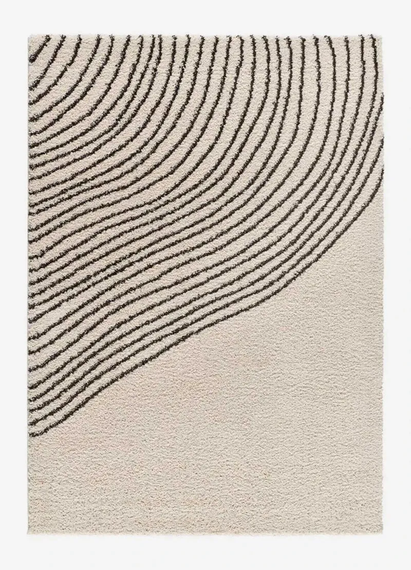 Lush Coastalina rug in modern shaggy style, white