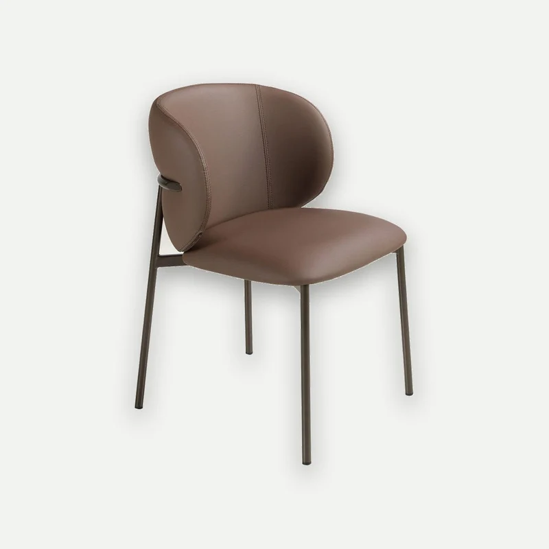 Dark brown faux leather chair