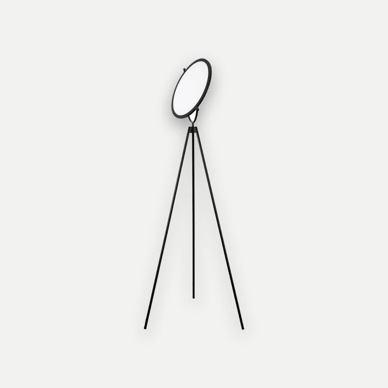 Black steel floor lamp